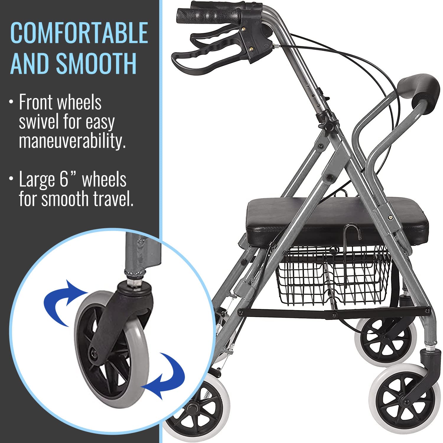 Amazon.com: DMI Ultra Lightweight Folding Aluminum Hemi Rollator